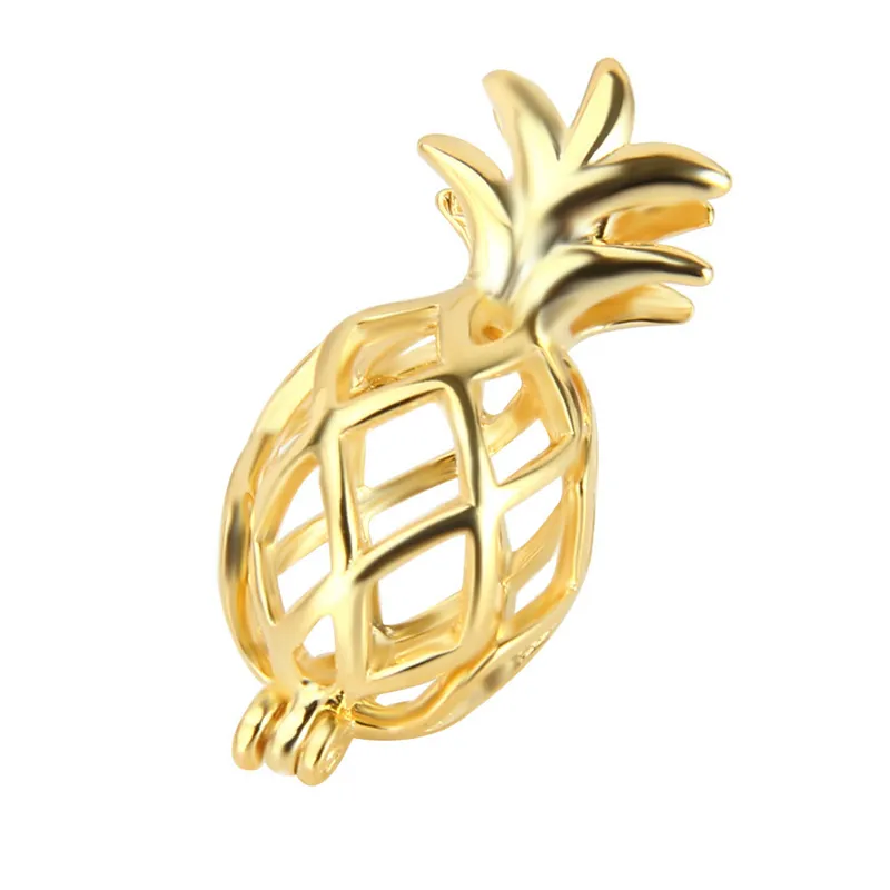 925 Silver Pendant for Women Jewelry Charms Popular Fruit Hollowed Pineapple Cage Pendant Pearl Locket Y200903