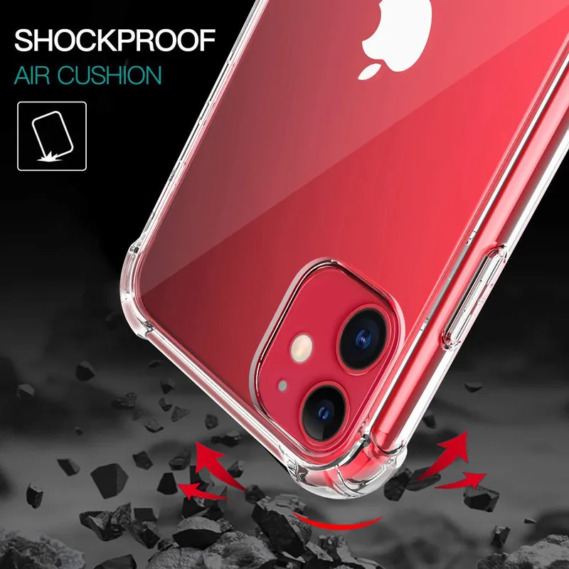 High Quality Cases For Samsung S20 Plus Ultra TPU Shock Absorption Soft Transparent Cover Anti-scratch Case For iPhone 11 Pro Max 8 Plus