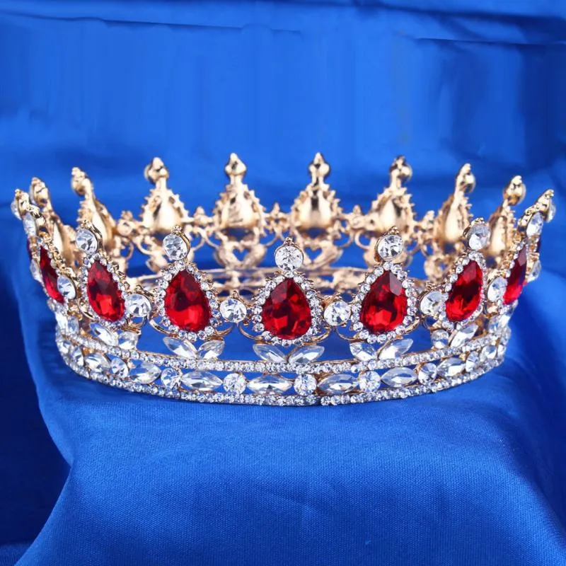 Coroa acessórios de cabelo barroco real tiara coroa strass super rainha casamento presente de noiva para mulheres 1258v