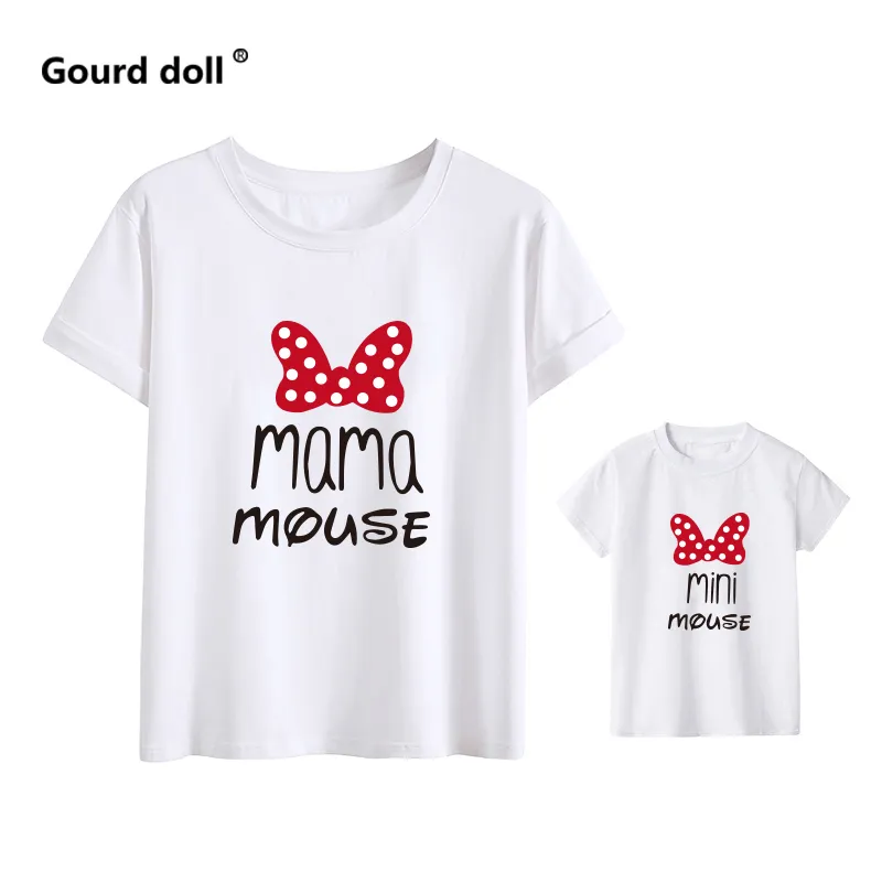 Ropa a juego para mama y familia camiseta de algodon con lazo kawaii ropa para mama y yo tops ropa para ni a bebe trajes a juego207699113