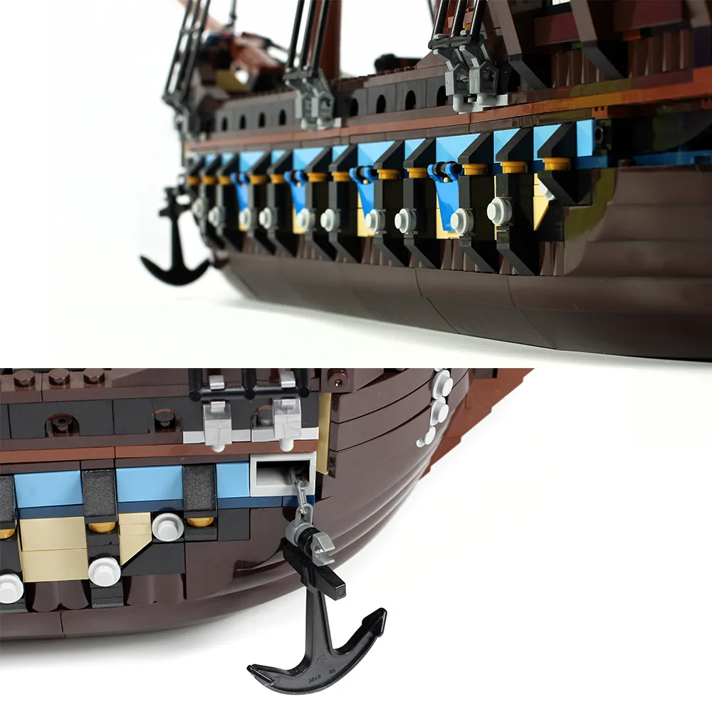 Film och tv -kreativt block Pirate Ship Decoration Model 1717 st Byggnadsblock Brick Toys Kids Gift Set Compatible med 10210