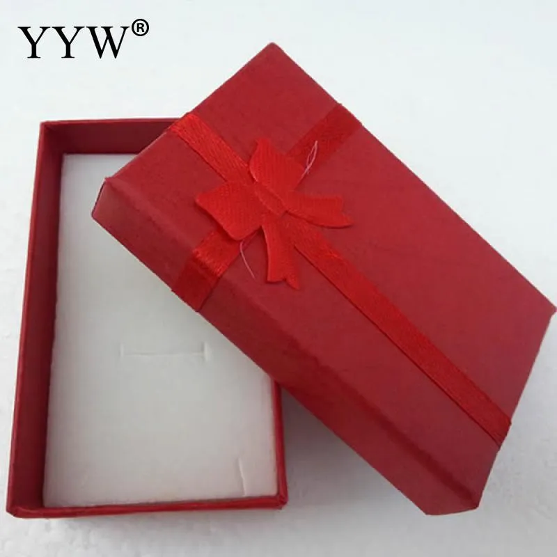 16 pz / lotto set di gioielli scatola di visualizzazione collana di cartone orecchini anello scatola 5 8 confezione regalo con spugna nastro di raso T2008082197