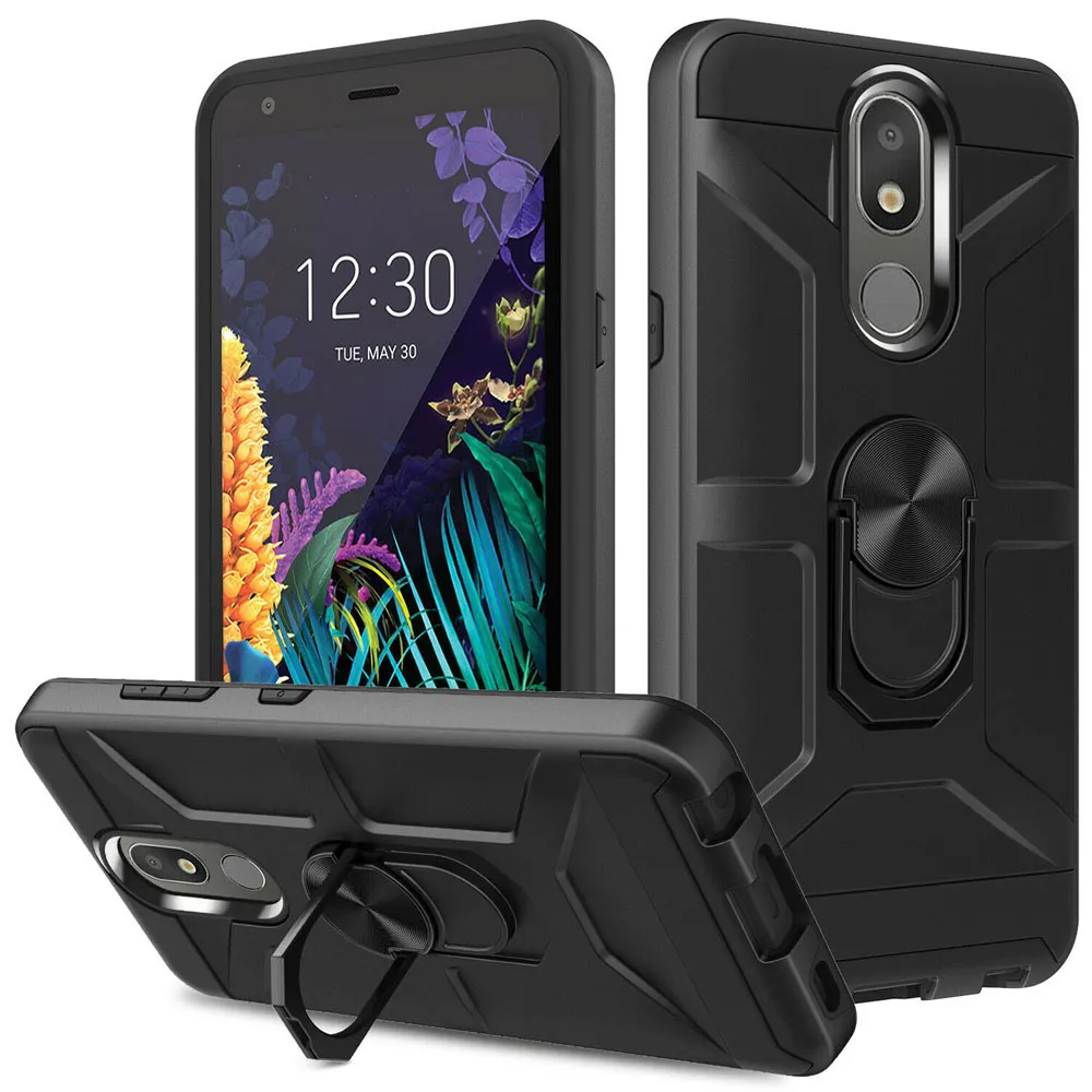 Magnetic Kickstand Phone Case For LG Aristo 4 Plus Escape Plus Cases Finger Ring for Journey LTE K30 2019 Case Hybrid Armor Phone Cover
