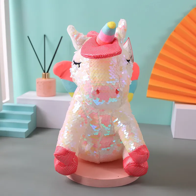 Magic Sublimation Flip Sequin Unicorn Toy Stuffed Soft Animal Unicorn Sequin Doll Kids Toys Birthday Christmas Gift for Girls9722714