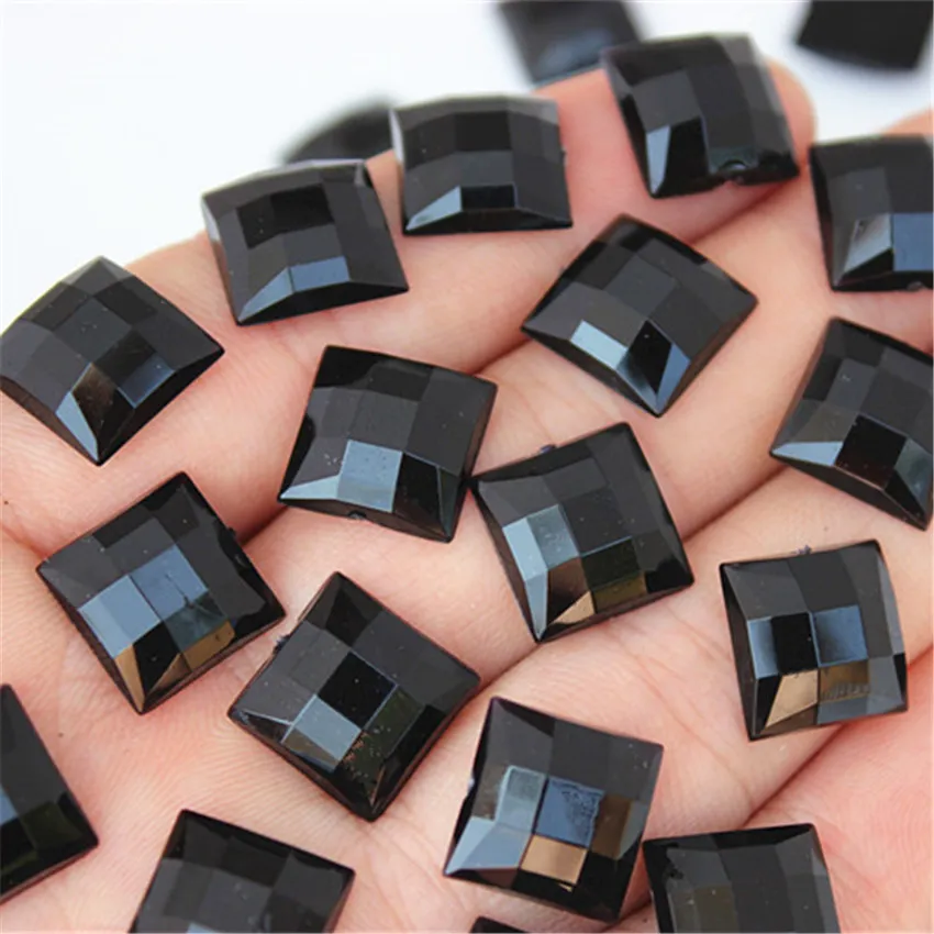 Micui 100 pièces 12mm cristal mélange couleur acrylique Strass Flatback carré gemmes Strass pierre pour vêtements robe artisanat ZZ6092474