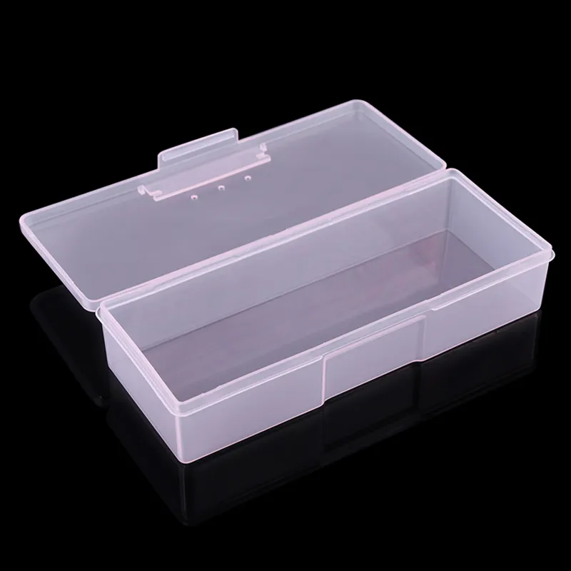 Boîte de rangement en plastique Transparent pour outils de manucure, boîte de rangement pour stylos à dessin, tampon, fichiers de meulage, étui organisateur, conteneur Box298m
