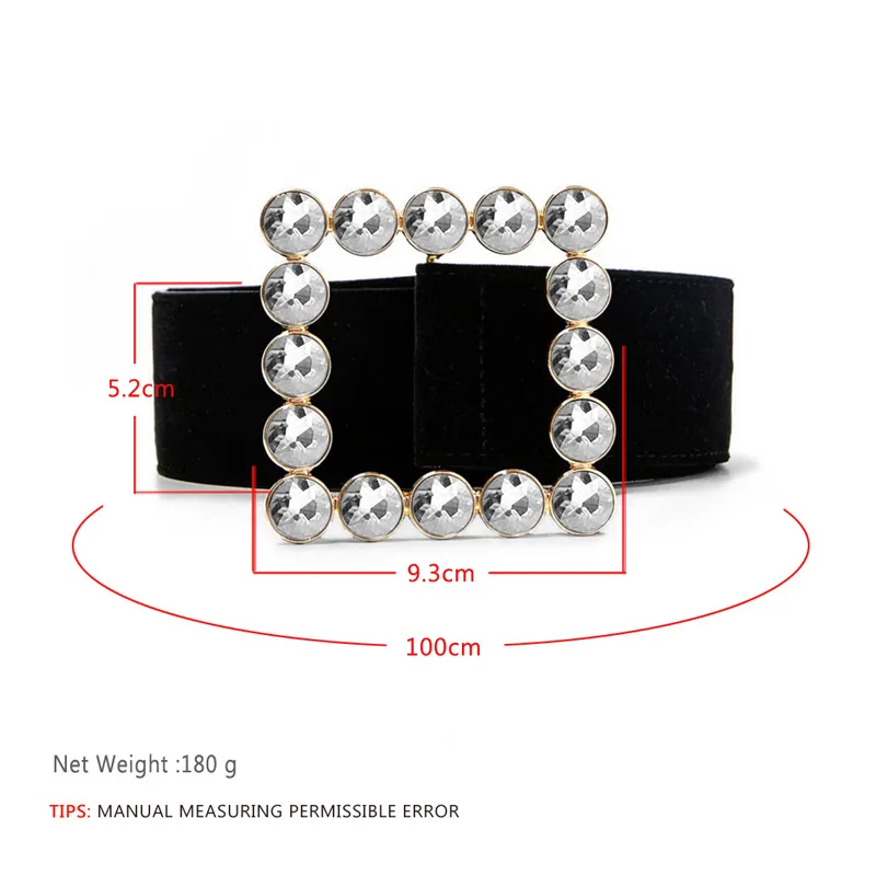 Glitter Rhinestone Strass Belt Luksusowy projektant Czarne duże szerokie pasy dla kobiet w talii Dziewczyny Kobieta Ceinture Fashion Y4511608