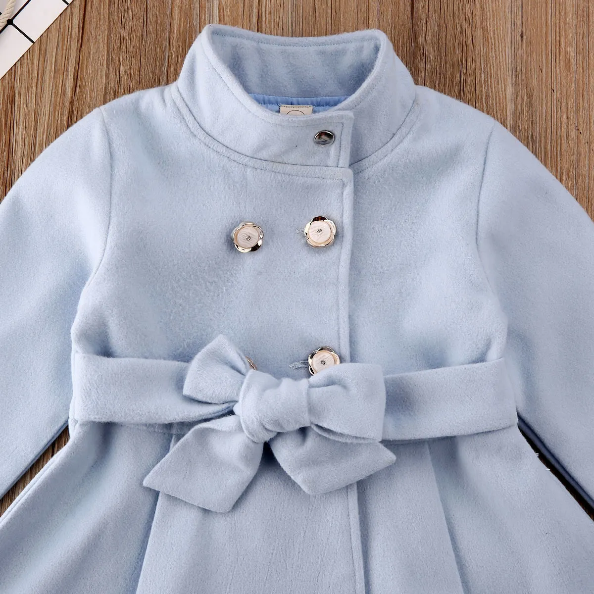 Menina trench elegante da criança do bebê menina outerwear vestido longo blusão jaqueta casaco outono inverno tamanho 15y y2008312560695