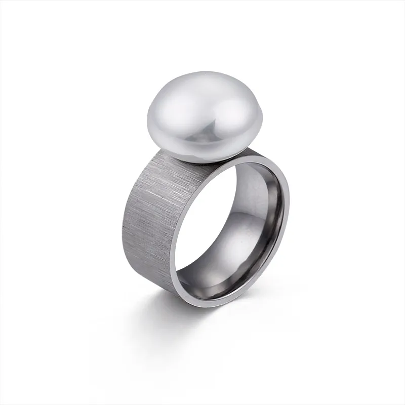 Anillo de oso Original wide band 10mm Jewelry pearls Stainless Rings gold silver black color320M