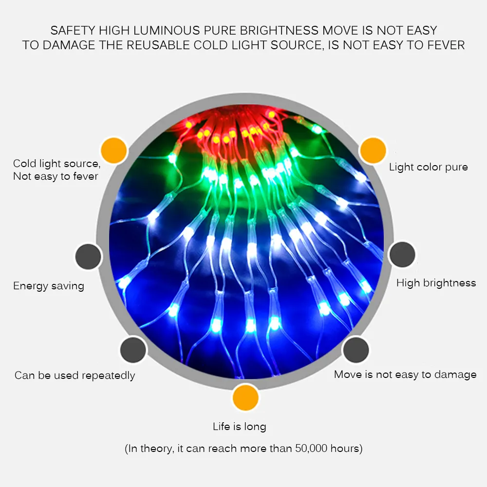Peri Garland Tavuskuşu Mesh Net LED Dize Işıkları Açık Düğün Pencere Dizeleri Noel Düğün Için Yeni Yıl Partisi Dekor Y200603