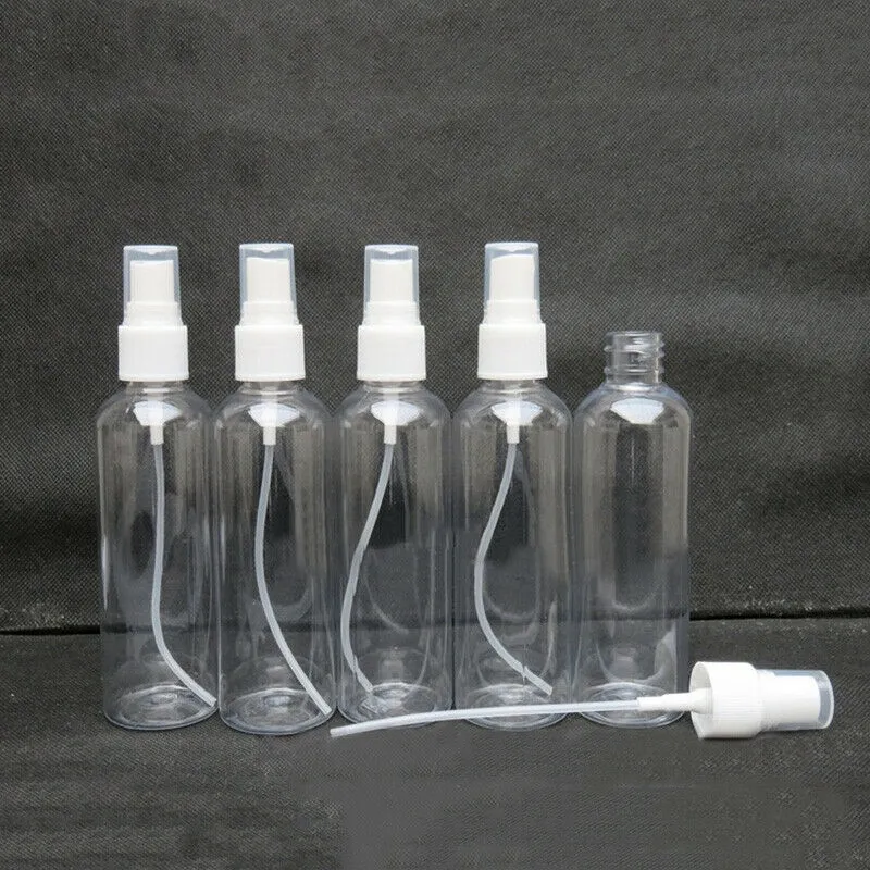 100 ml transparentes Plastik -Parfüm -Atomizer kleiner Mini leerer Sprühfutterflaschenflaschen Set T2008196298086