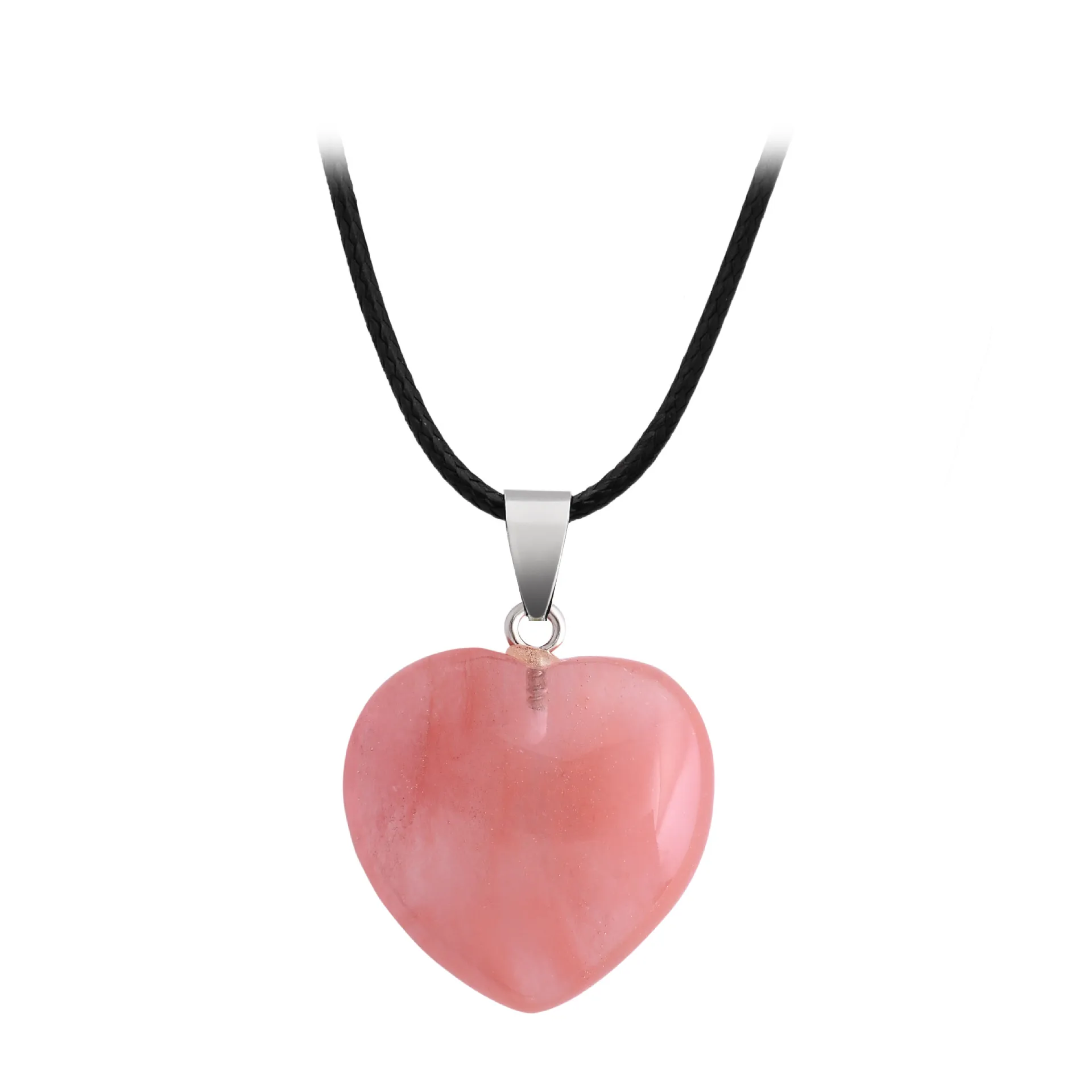 Bulk charms natursten ädelsten hängsmycke halsband hjärta form kristall kvarts turkos charm för kvinnor män flicka halsband smycken