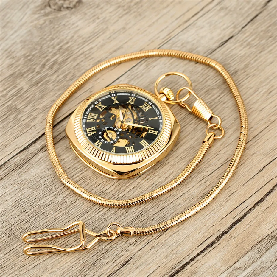 Antiek Mechanisch Handopwindbaar Zakhorloge Luxe Romeinse Cijfers Display Zakhanger Klok met Fob-ketting Nieuwe collectie 2019 CX227F