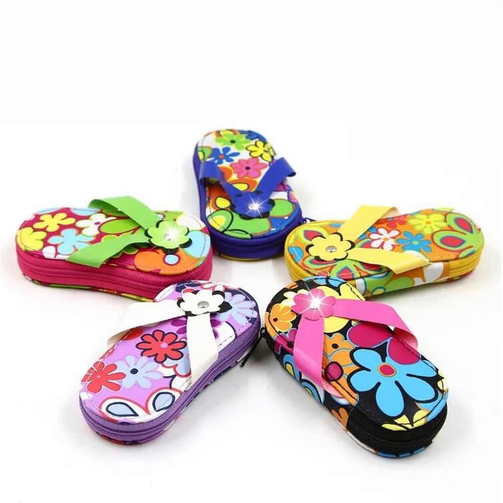 DHL all'ingrosso Flower Slipper Nail Tool Kit Cartoon Cute Set De Manicura Strumenti la cura del manicure in acciaio inossidabile Set manicure unghie