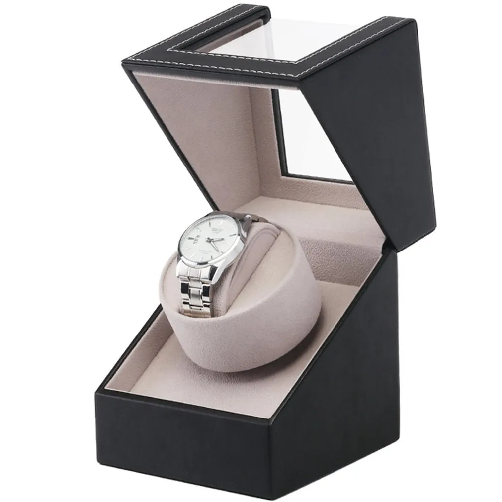 UE EE. UU. AU Reino Unido Enchufe Motor de clase alta Reloj Shaker Reloj Winder Estuche Titular Pantalla Automático Mecánico Negro Marrón Bobinado Joyería C249Z