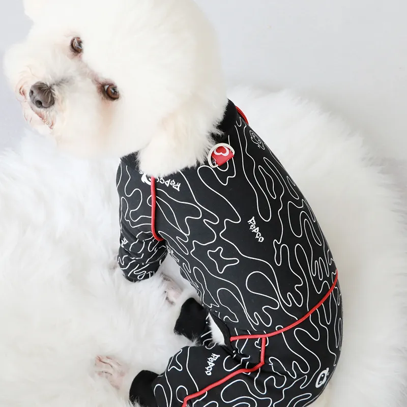 Hond Jumpsuit Dunne 100% Katoen Puppy Kleding Overalls Lange Mouw Pyjama Voor Kleine Honden Sweatshirt Chihuahua Poedel Bovenkleding T316q