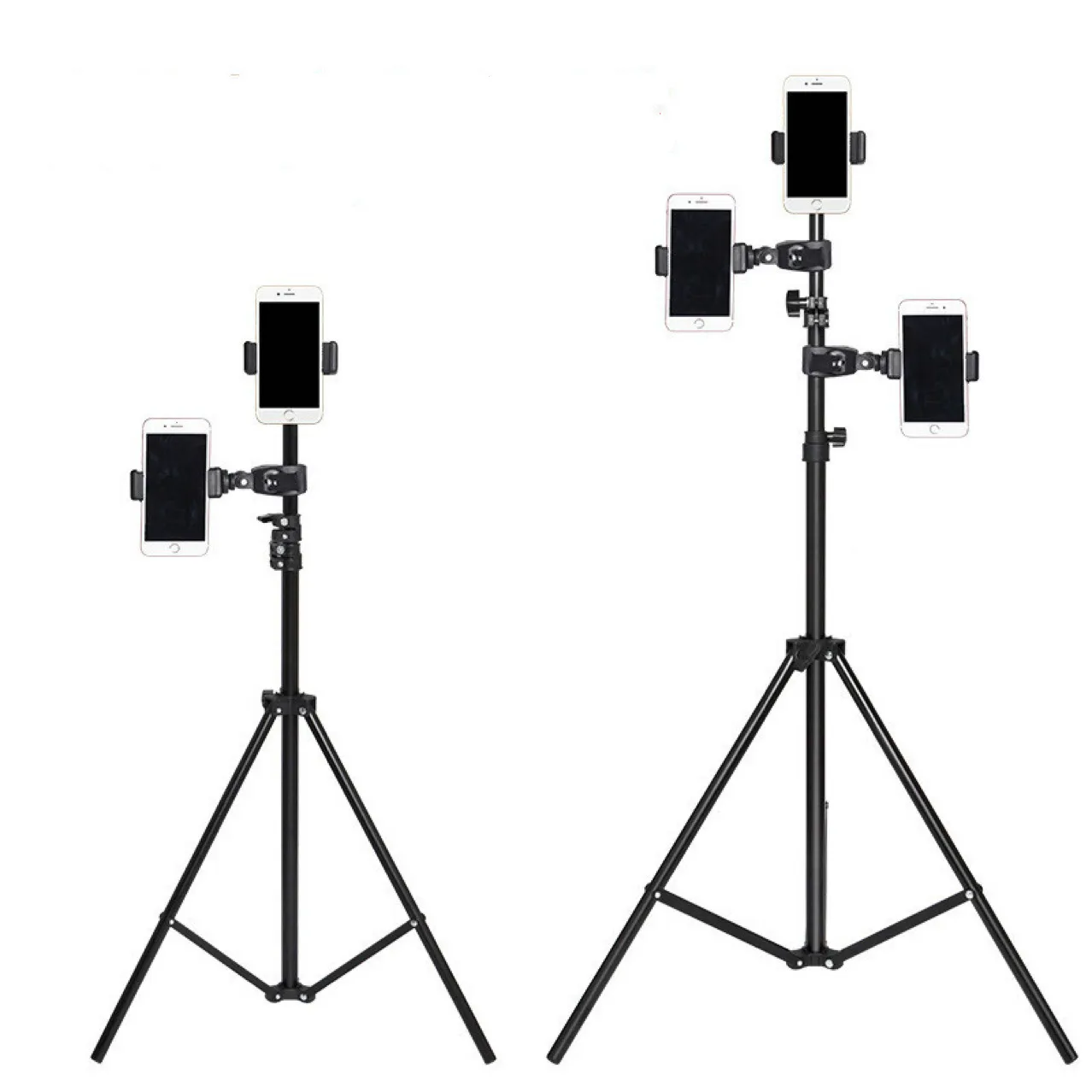 Online Celebrity Live Mobile Phone Bracket Tripod z lampą powodziową 2.1 / 1,6 metra Wspornik lampy typu Floor Aparat Trypek na żywo