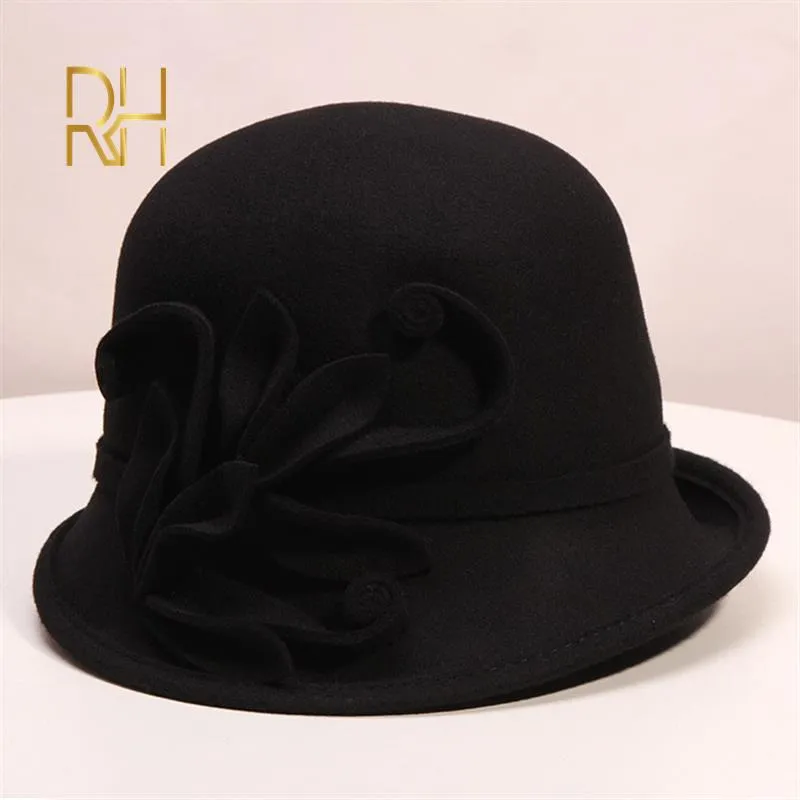 Femme en feutre chapeaux automne et hiver fête Fedora chapeau Angleterre Lady Fashion Flow