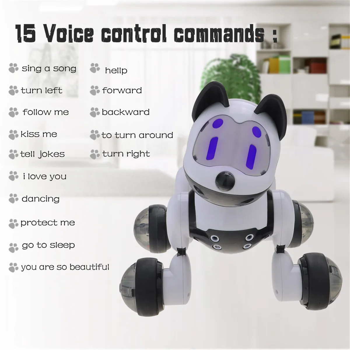 インテリジェントダンスロボットドッグエレクトロニックペットおもちゃ音楽ライトボイスコントロールモードを歌う子供向けスマートドッグロボットギフトおもちゃ2623923