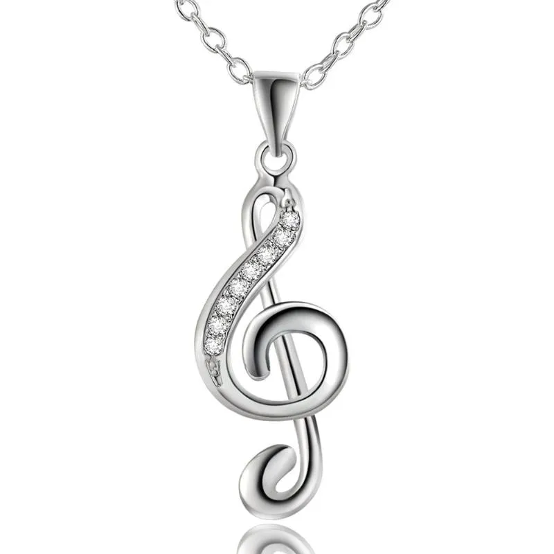 Chaines Otoky 2021 Bijoux de mode chic Treble G Clef Music Note Charm Pendant Collier Gift Musical for Women Accessoires Femme1275Q