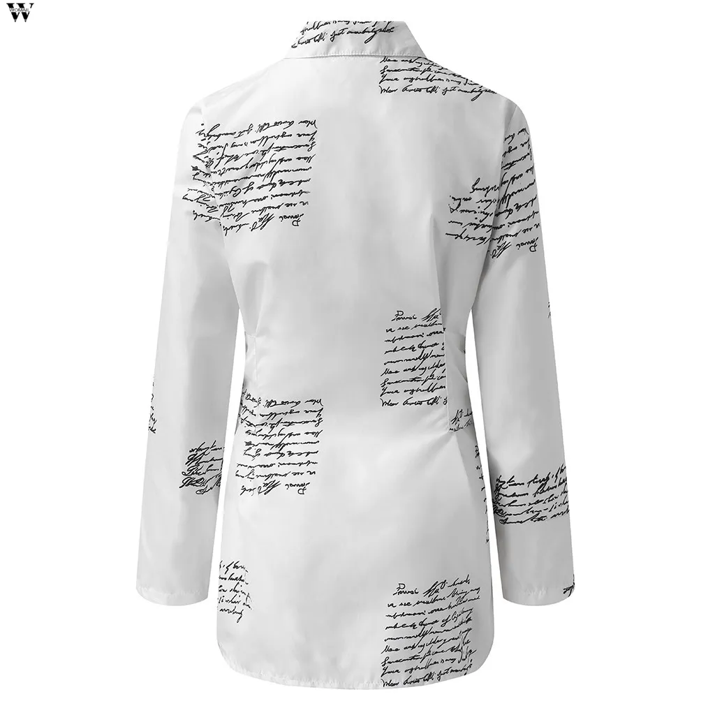 2019 Femmes Automne Manches longues Col en V T-shirt Couleur blanche Casual Mini Robe de bureau 9.25 MX200804