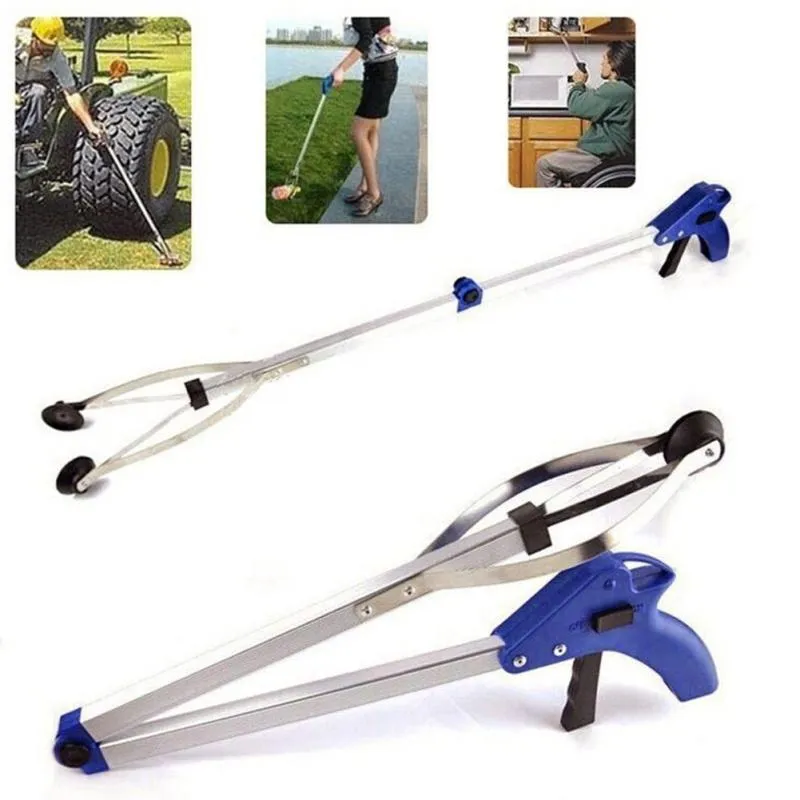 83cm-32 68 Brooms Dustpans inch Foldable Long Trash Clamps Grab Pick Up Tool Curved handle design portable factory House Pickup g3511