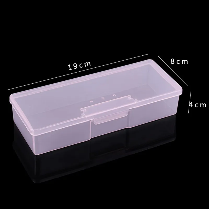 Plast Transparent Nail Manicure Tools Storage Box Nail Potting Ritning Pennor Buffert Slipningsfiler Organiser Case Container Box298m