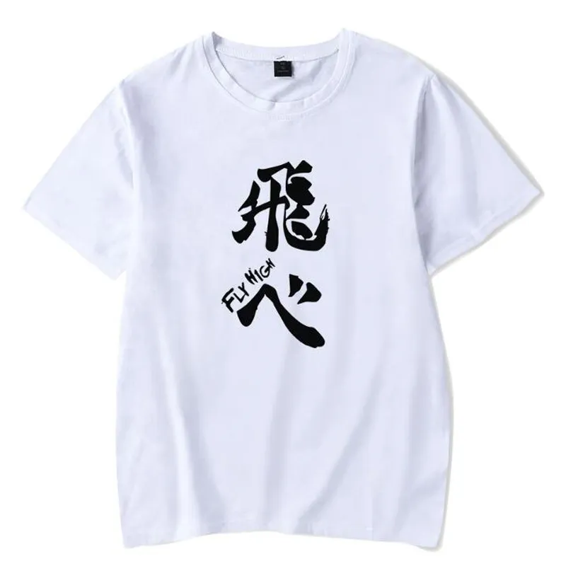 Anime Haikyuu Fly High T-shirt Karasuno High School Shoyo Hinata Tobio Kageyama Korte Mouw Katoen Grappige T-shirt Cosplay t-shirt 273Q
