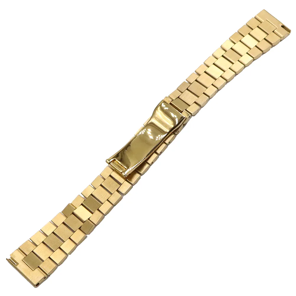 22mm Gold 316L Steel Solid Straight End Screw Links Replacement Wrist Watch Band Bracelet For GMT SUB Datejust251B
