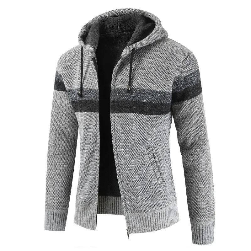 E-Baihui 2021 Европейский американский стиль мужских свитеров Новый мужской кардиганский свитер со свитером подходит и бархатная толстая верхняя верхняя мужская куртка с капюшоном Tete-DL161