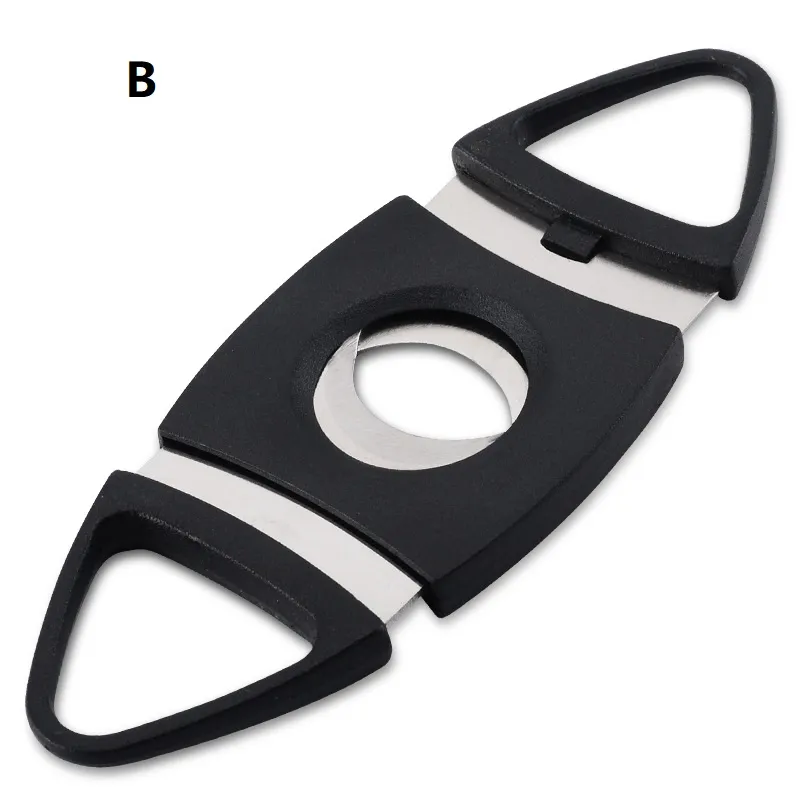 Bärbar rostfritt stålbladficka Cigar Cutter Saxar Saxar med plasthandtag Rökverktygstillbehör DLH453