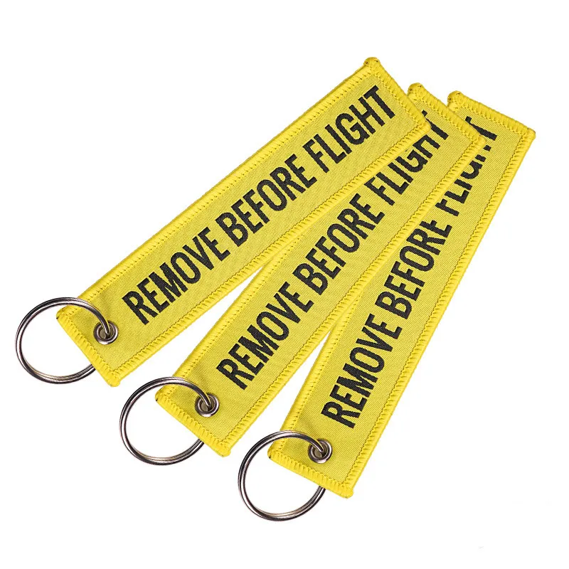 1 Stück „Remove Before Flight“-Stickerei-Schlüsselanhänger, Schlüsselfinder für Autos, Luftfahrt-Schlüsselanhänger, kleines Geschäftsgeschenk 5106842