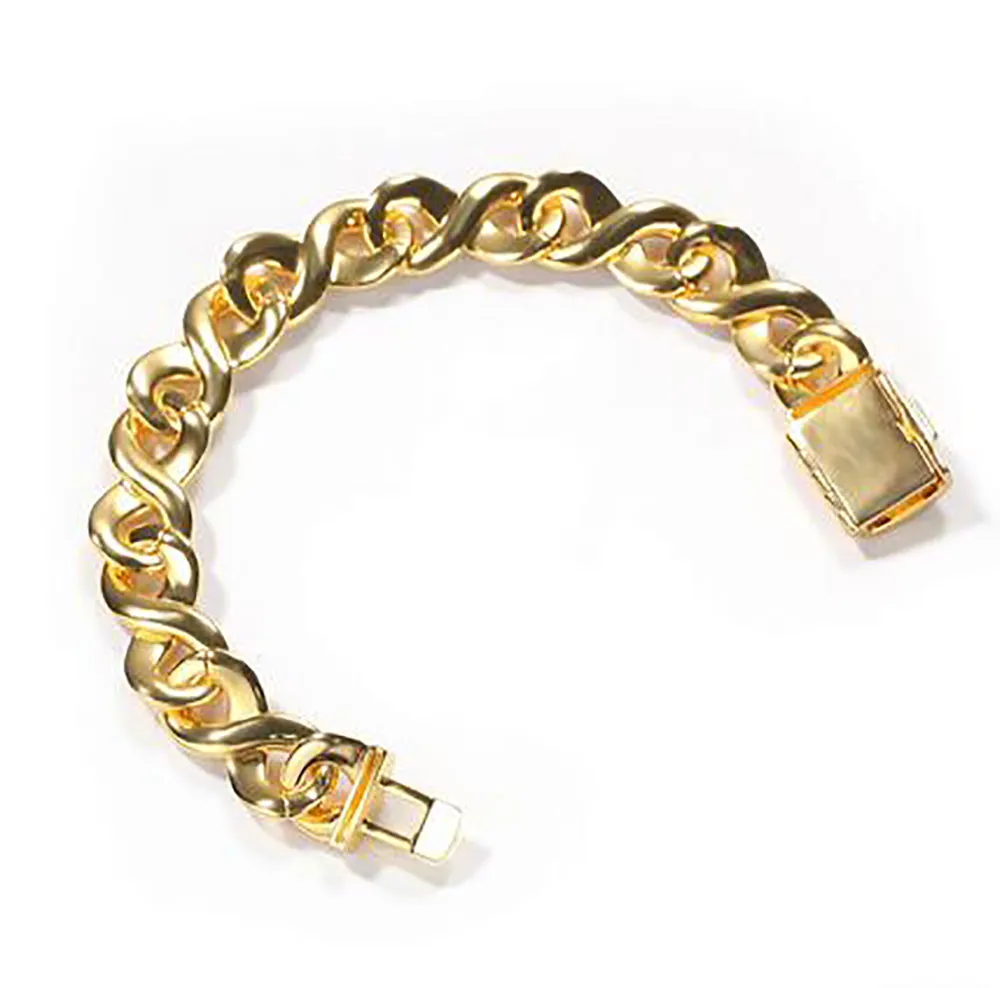 Gold 15 mm Infinity Link-Kette Eced Halskette Armband