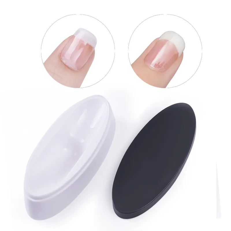 Eco-friendlyFrench Dip Nail Container Plastic Line Powder Dipping Tray Nail Tips Mold Guides Tool DIY 