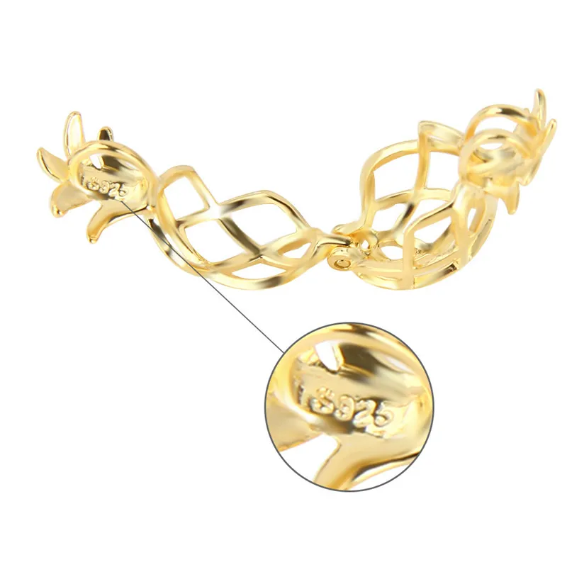 3 pièces 925 pendentif en argent pour femmes bijoux breloques populaire fruits creux ananas Cage pendentif perle médaillon Y2009035966565