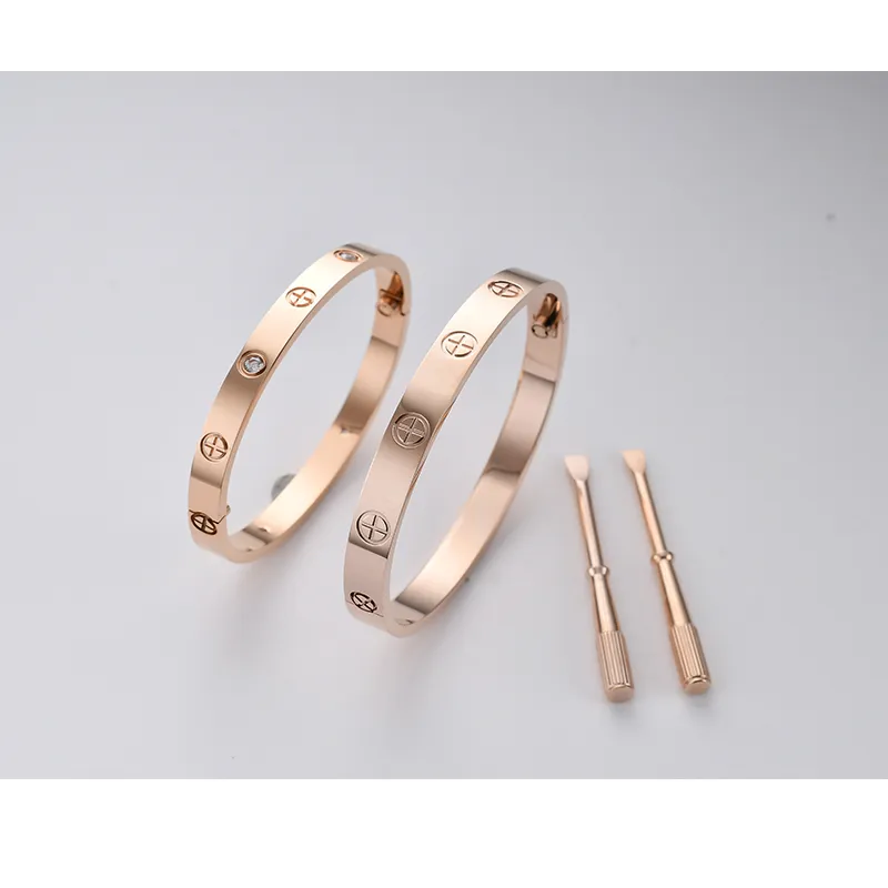 J hangke Steel Love crystal Cross screwdriver Jewellery Screws Bangles & Bracelets For Women Men gift Bangles Y2008102058
