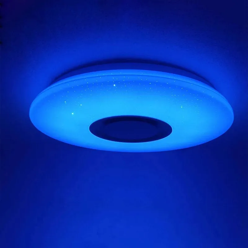 60W RGB infälld installation Cirkulär stjärnljusmusik ledde takljus med Bluetooth -högtalare Dimble Colorchanging Lamp2564161