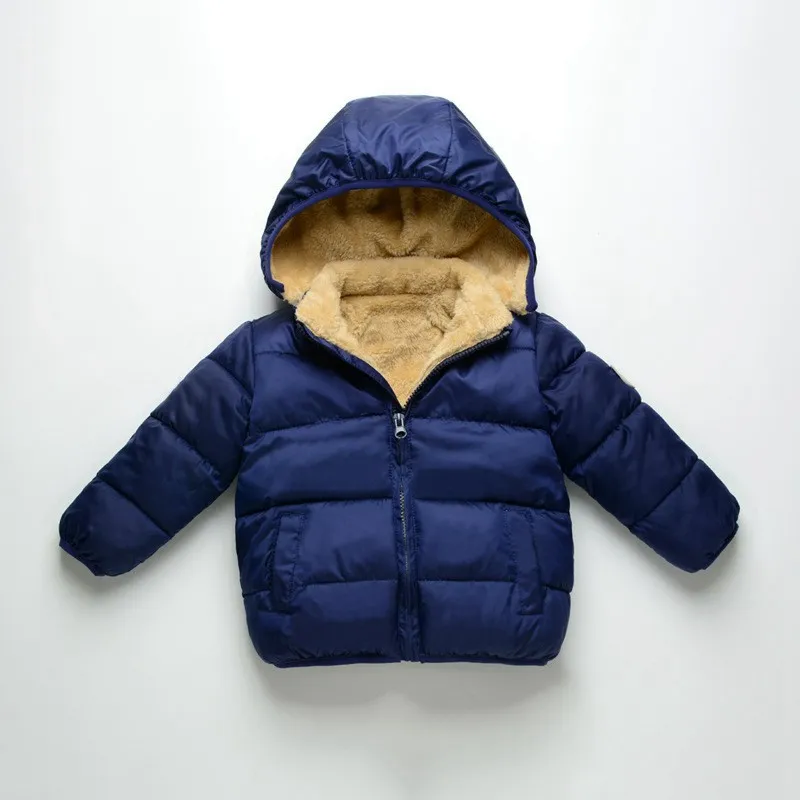 COOTELILI Fleece Winter Parkas Kids Jackets For Girls Boys Warm Thick Velvet Children`s Coat Baby Outerwear Infant Overcoat (3)