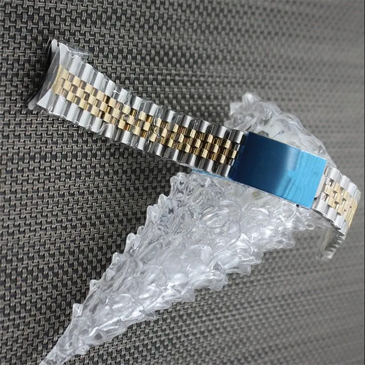 17mm fem-pärlor rostfritt stålklocktillbehör för journal typ serie 20mm rem rostfritt stål krökt armband 13mm286e