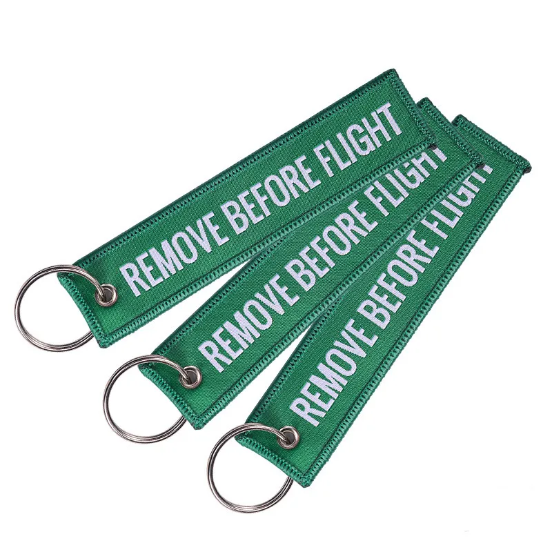 Remove Before Flight Embroidery Key Ring Key Finder For Cars Aviation Tag Key Chain Small Business Gift
