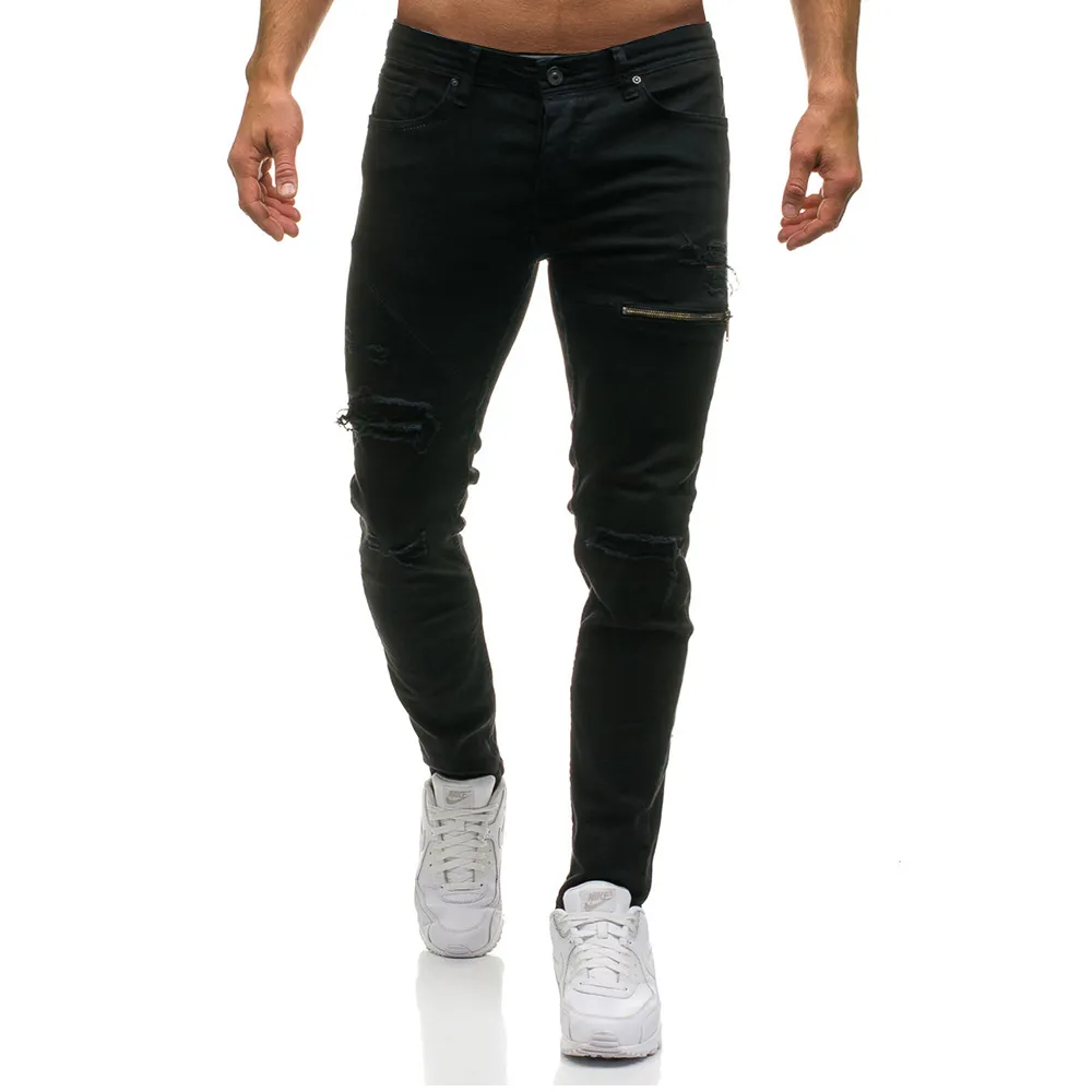 2019 Fashion Streetwear Herren Hochwertige Jeans aus reiner Baumwolle Vintage Skinny Destroyed Ripped Tight Jeans Broken Punk Pants MX20300p