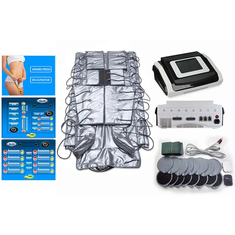 Air Presso Therapy EMS 3In1 i Frared Ray Presso Therapy Body Detox och Slimming Machine With Boots, Ben Air Bags