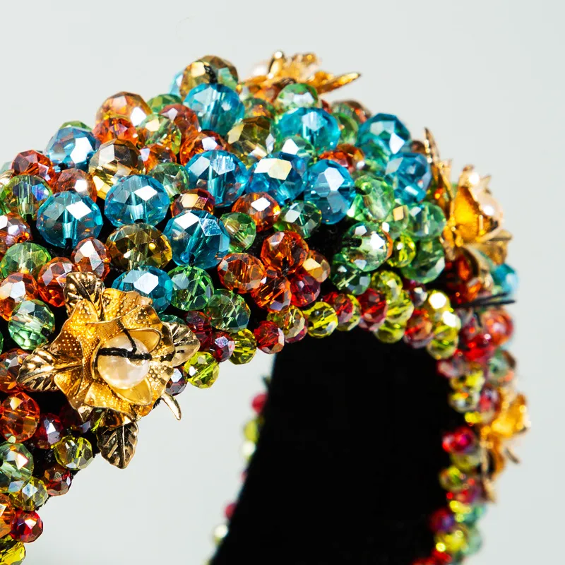 Strass hoofdbanden spons barokke haarband parel bloem hoofdband voor vrouwen meisjes volledige diamant haar hoepel bling haar sieraden Acces240u