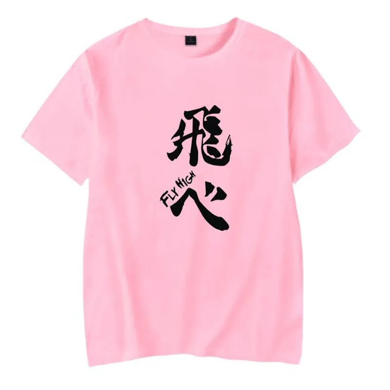 Anime Haikyuu Fly High camiseta Karasuno High School Shoyo Hinata Tobio Kageyama manga corta de algodón divertida camiseta Cosplay 209V