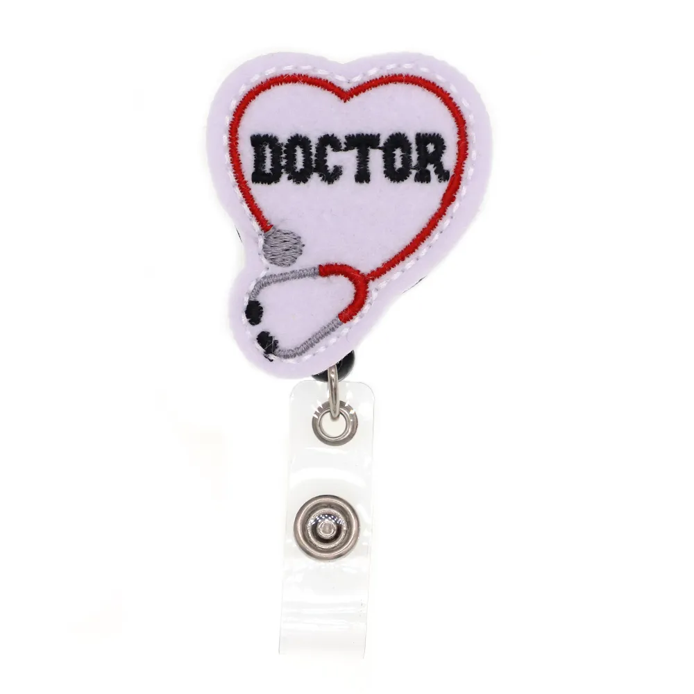 New Arrival Key Rings Interchangeable Medical ID Holder With Nurse Card Name Tag Retractable Badge Reel Alligator Clip2171