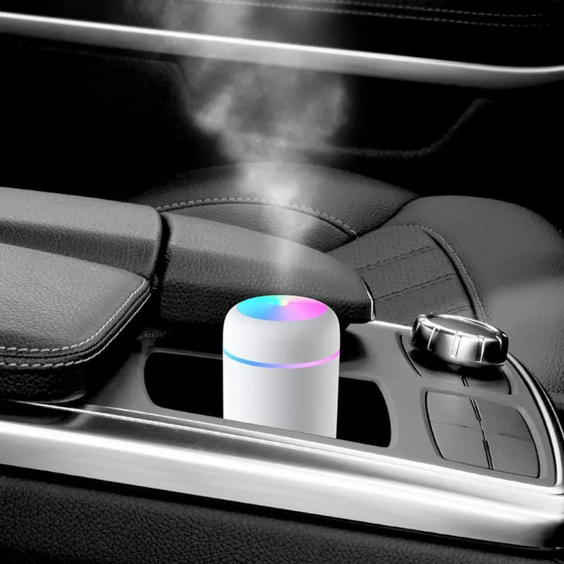 Портативный увлажнитель 300 мл мини -ультразвуковой очиститель автомобиля романтический мягкий свет диффузор эфирного масла прохладный туман