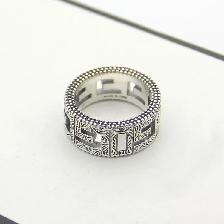 Titanium Steel Jewelry pusta literowa G Pierścień miłośnicy kwadrat Gashaped arabski grawerowany wzór Ring6101463