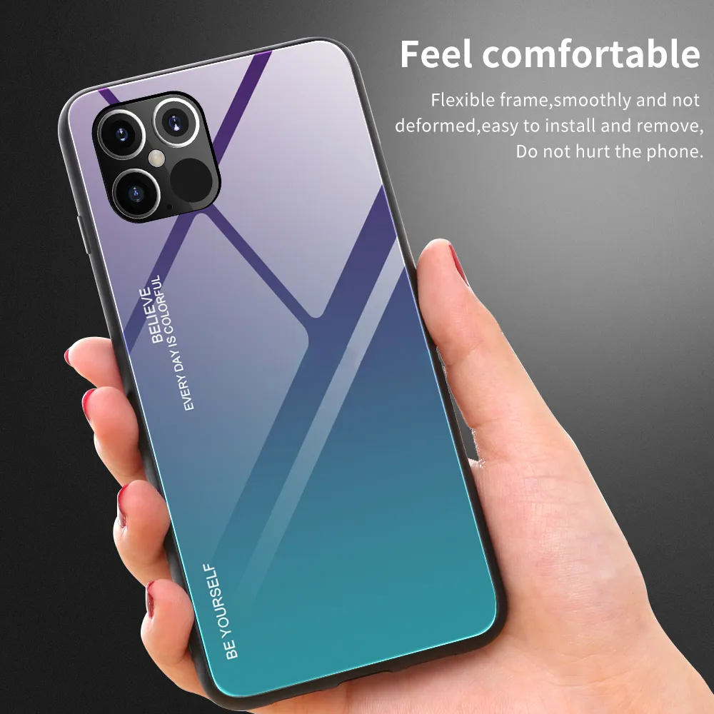 iPhone 13の強化ガラスケース12 11 Pro Max XS XS Max XR 7 8 6S Plus Fundas Gradient Cove for iPhone 12 Pro Max XR 12Promax 11 7289861