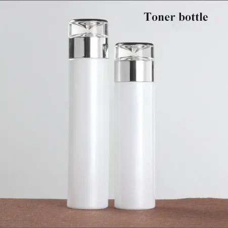 로트 진주 흰색 유리 실버 커버 스프레이 로션 로션 펌프 병 크림 항아리 고급 화장품 포장 컨테이너 12144