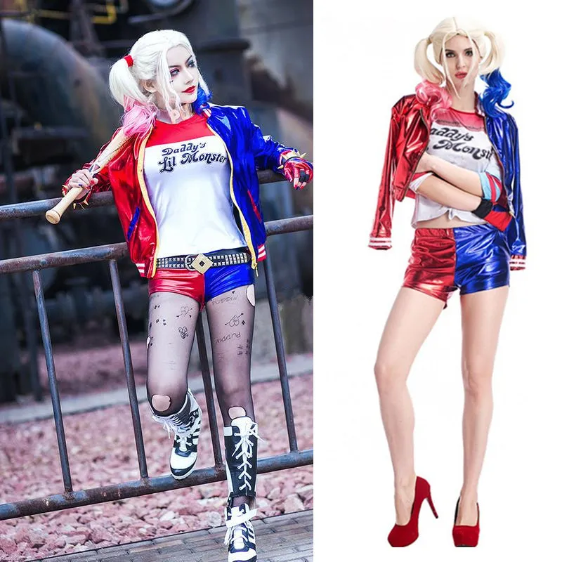 Kostüme Mädchen Suicide Squad Harley Quinn Perücken Cosplay Peluca Lockige Synthetische Pferdeschwanz Perücke Hitzebeständiges Haar Halloween Perücken Kostüme Rosa